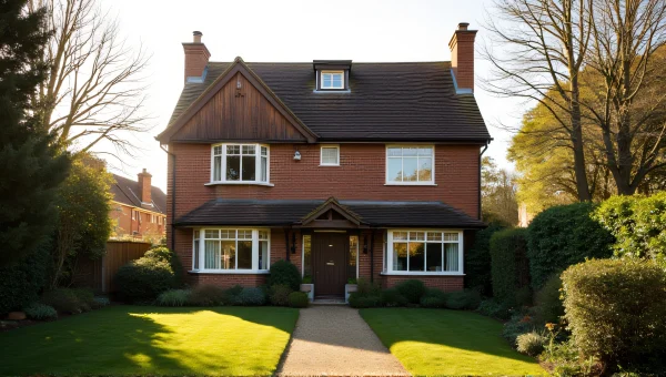 Two-Storey House With Attic And Garden Path