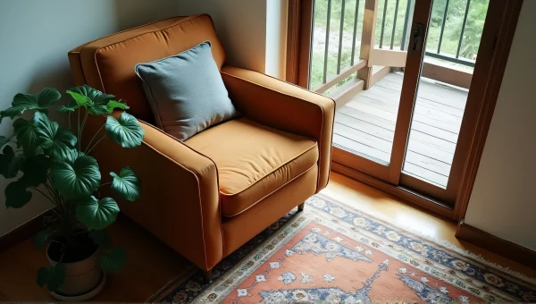 Upholstered Armchair And Window Light Interior Design