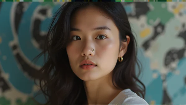 Urban Candid Portrait With Nostril Ring
