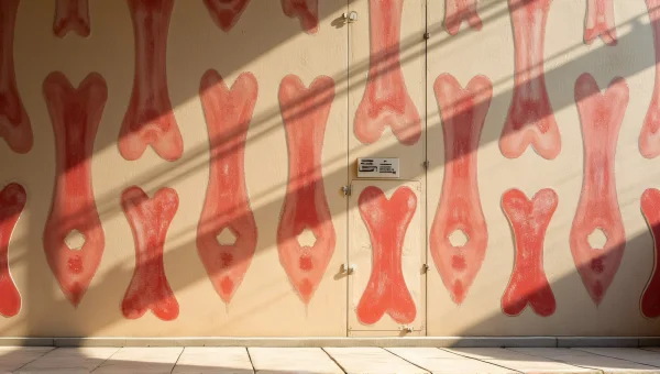 Urban Gallery Concrete Wall Pattern with Bone Motifs