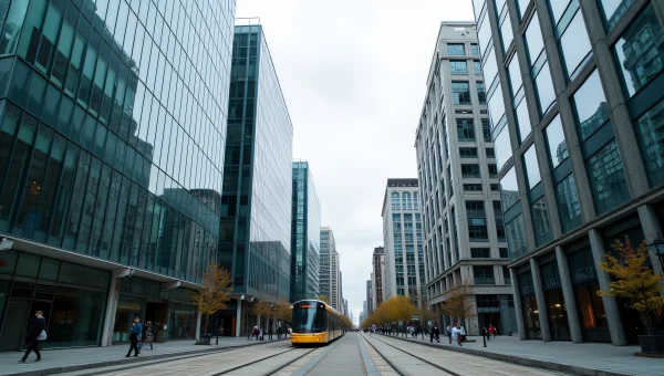 Urban Glass Buildings Reflecting Sky in Cityscape