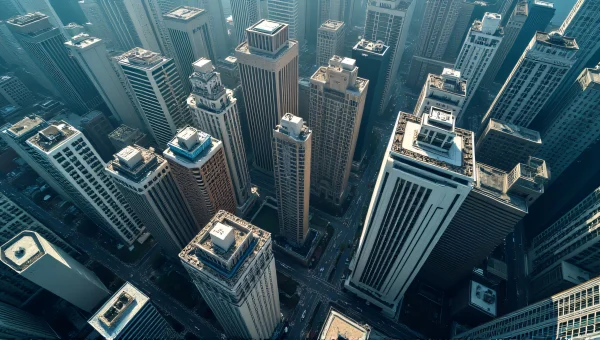 Urban Landscape High-Rise Buildings Aerial View