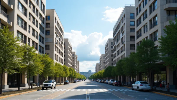 Urban Mid-Rise Buildings With Clear Sky Daytime