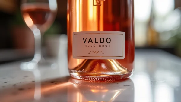 Valdo Rosé Brut Bottle On Marble Bar Counter