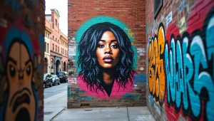 Vibrant Graffiti Mural In Urban Alley Scene