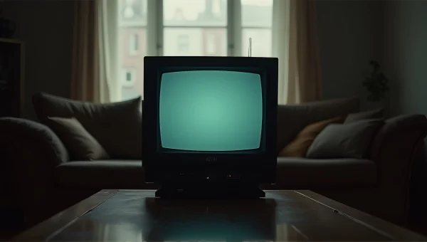 Vintage Black CRT TV On Wooden Table In Living Room