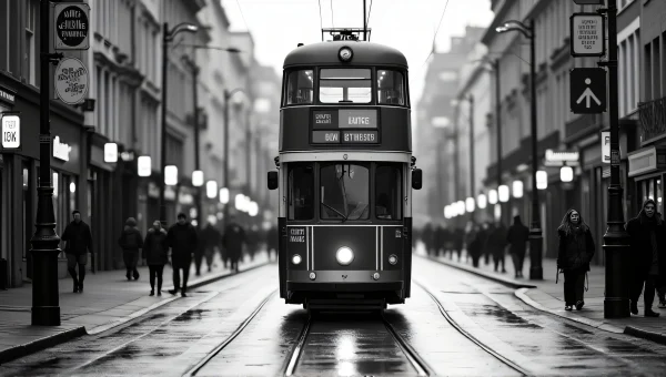 Vintage Double-Decker Tram Street image
