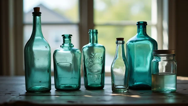 Vintage Glass Containers Still Life Composition