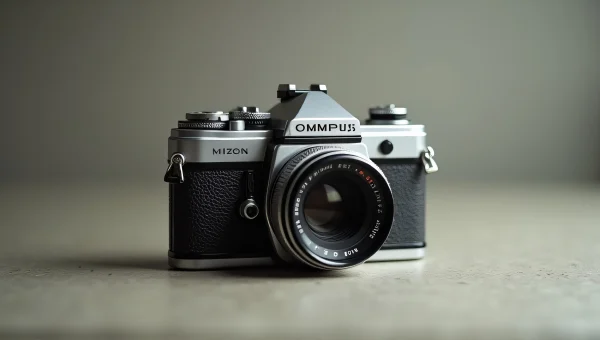 Vintage Olympus Camera With Textured Surface