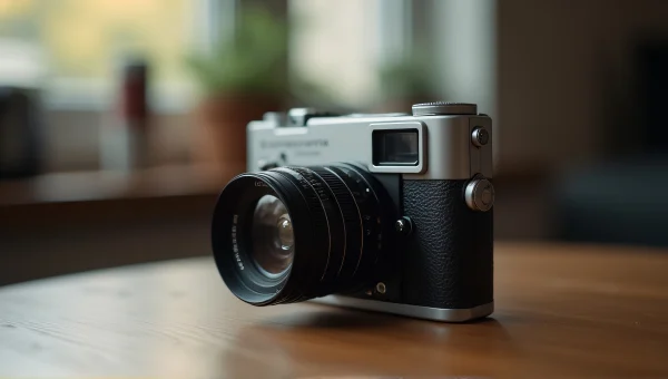 Vintage Rangefinder Camera Close-Up On Table