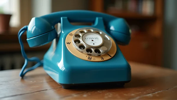 Vintage Rotary Telephone Close-Up On Desk