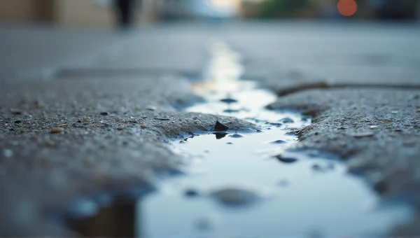 Water Droplets On Grey Concrete Surface