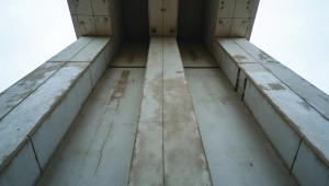 Weathered Concrete Structure With Exposed Rebar