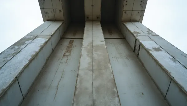 Weathered Concrete Structure With Exposed Rebar