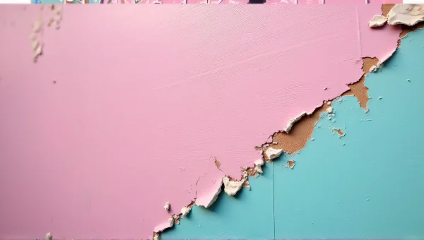 Weathered Pink Teal Surface With Peeling Paint