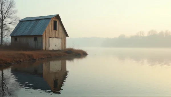 Weathered Wood Structure Near Tranquil Water