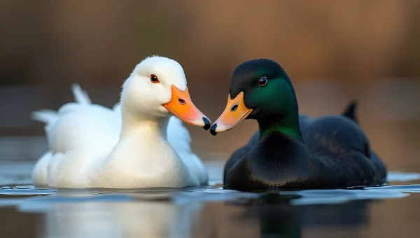 White And Black Ducks On Reflective Water