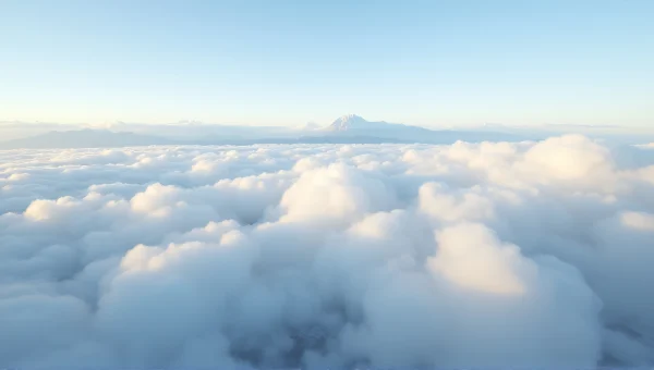 White Clouds Above Distant Mountain Range