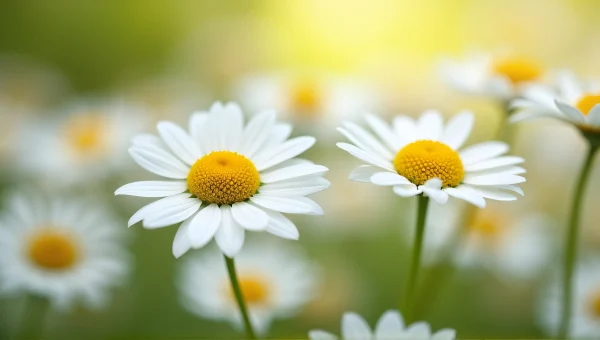 White Daisies Close-Up Macro Floral image