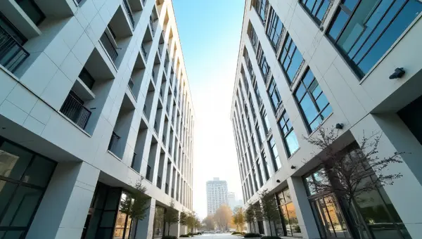 White High-Rise Building With Sky Reflection