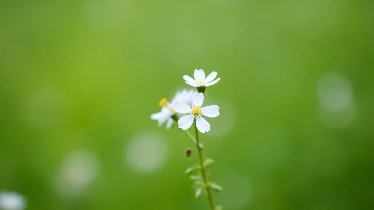 Macro close-up of white-petaled flowers with soft focus background.