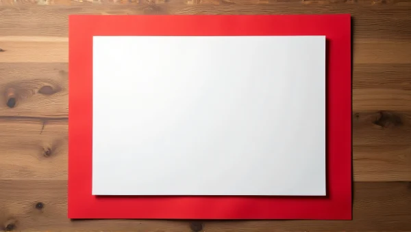 White And Red Rectangular Board Over Wooden Table
