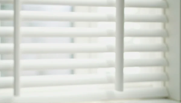 White Wooden Window Blinds With Morning Light