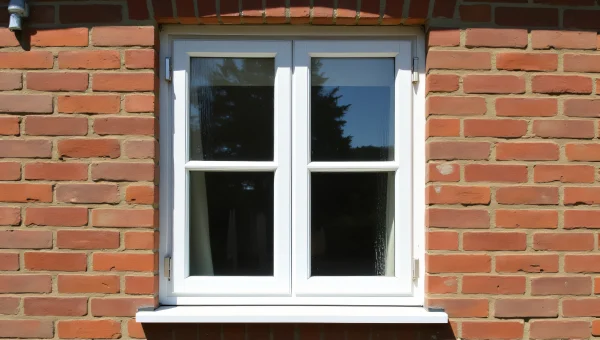 White Wooden Window Framed by Brick Wall