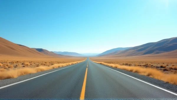 Wide Open Road Landscape Under Clear Sky