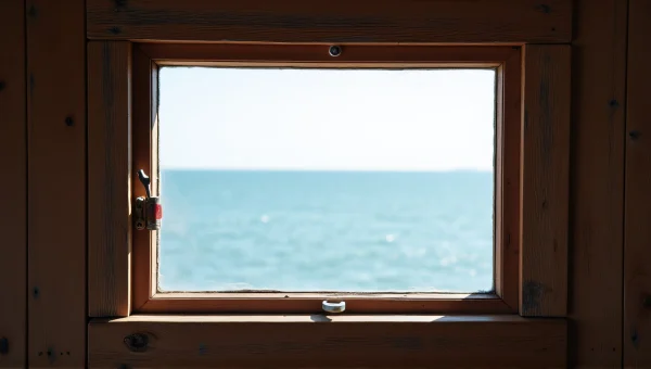 Window Overlooking Calm Sea At Midday