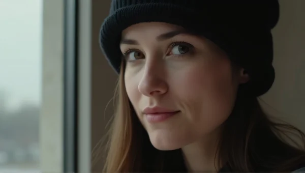 Woman in Black Beanie Hat Portrait