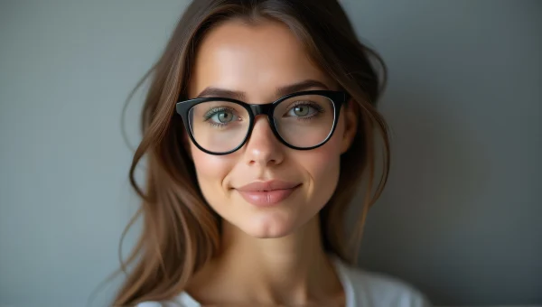 Woman with Black Eyeglasses Portrait in Studio