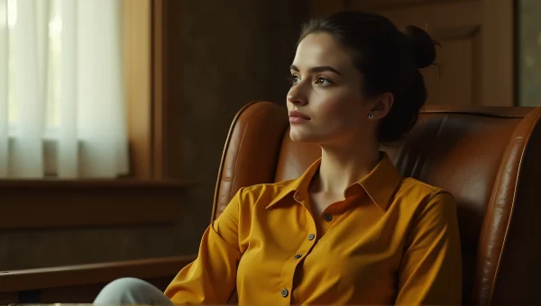 Woman in Mustard Shirt Relaxing at Home