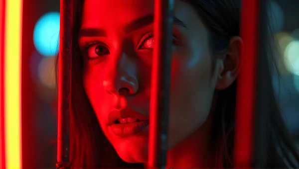 Woman Portrait Neon Lights Urban Mood