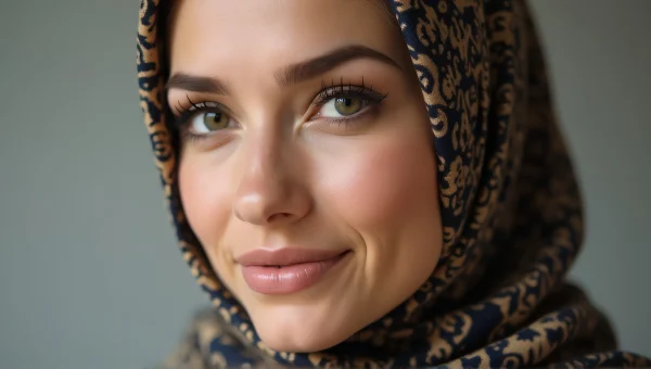 Woman Portrait With Patterned Headscarf Style
