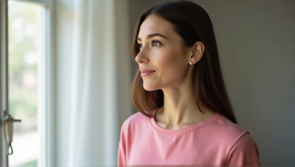 Woman Portrait in Pink Top with Soft Lighting
