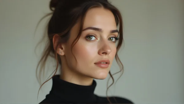 Woman Portrait Turtleneck Soft Lighting Relaxed Mood
