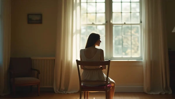 Woman Relaxing in Sunlit Room on Chair