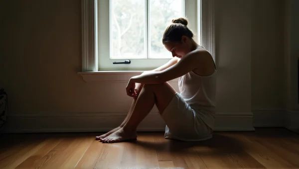 Woman Relaxing on Wooden Floor by Window
