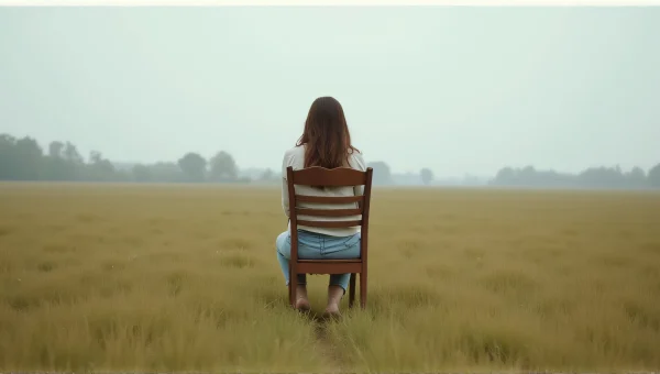 Woman Sitting on Wooden Chair in Grass Field