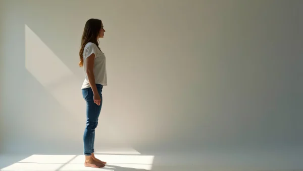 Woman Tiptoeing in Sunlit Studio Soft Backlight