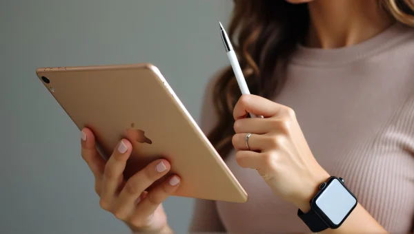 Woman Using Apple Devices With Watch And iPad