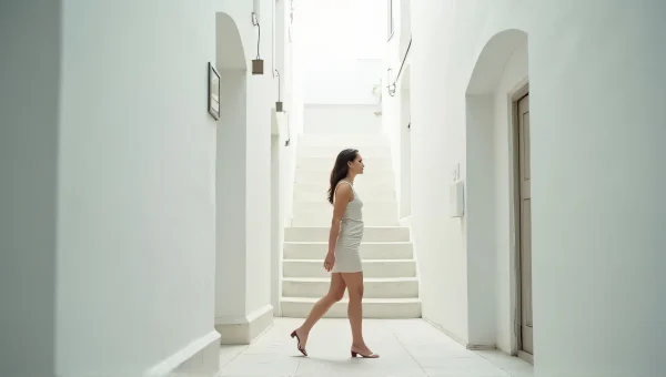 Woman Walking Beside White Building Staircases