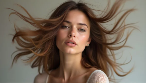 Woman Whipping Hair in Dynamic Motion Portrait