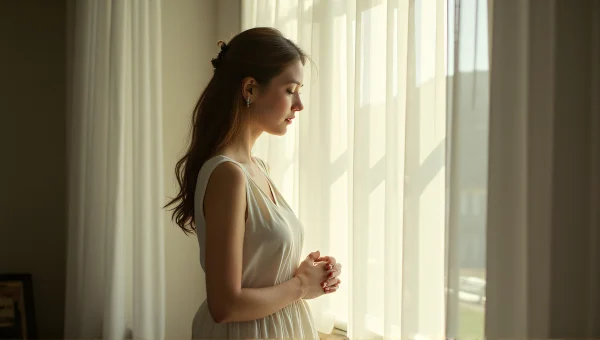 Woman in White Dress by Sunlit Window