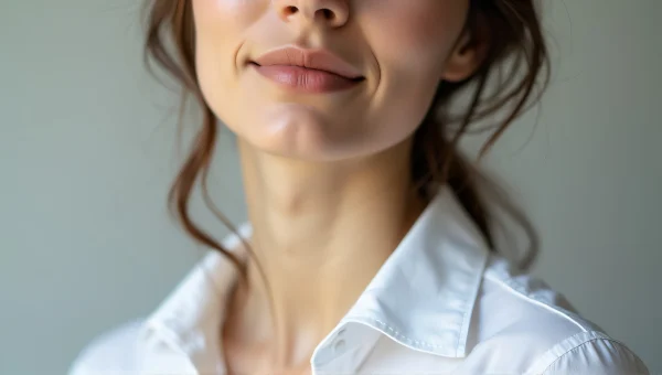 Woman In White Shirt Portrait Close-Up View