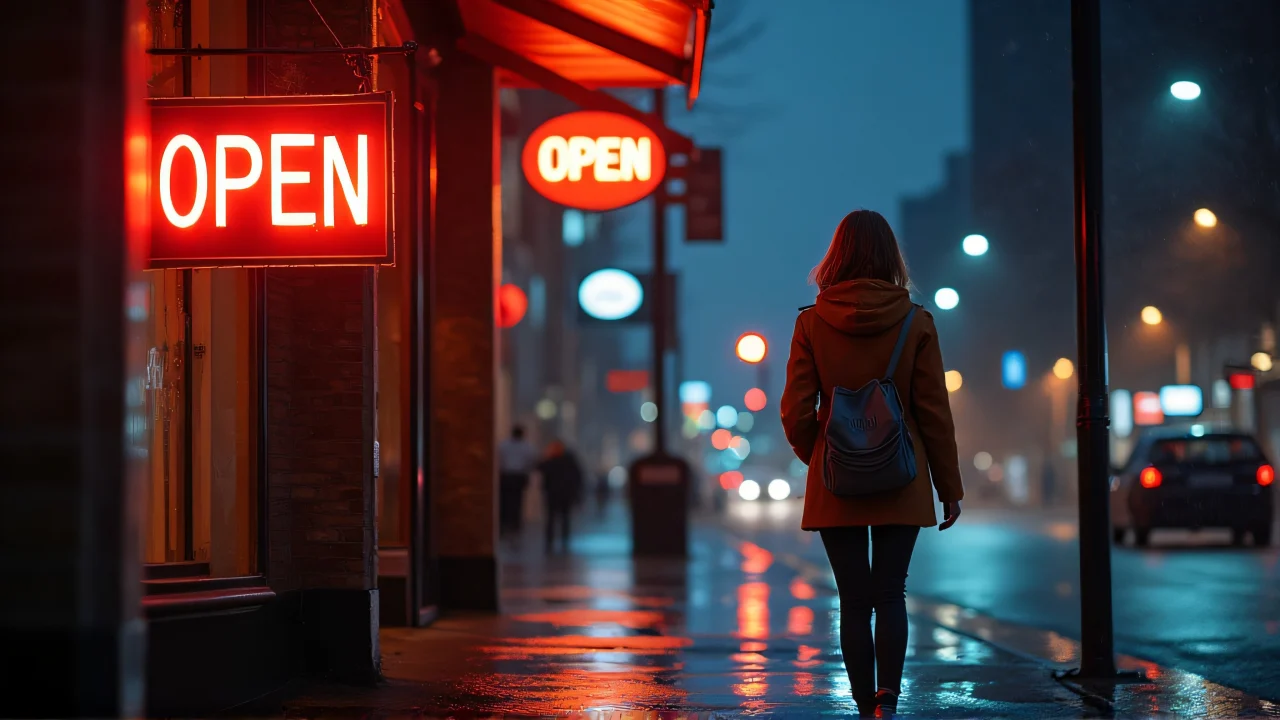 neon reflections