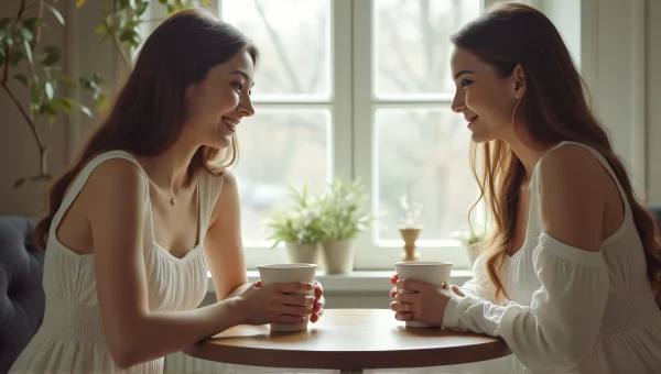 Women Enjoying Coffee Together in Morning Light
