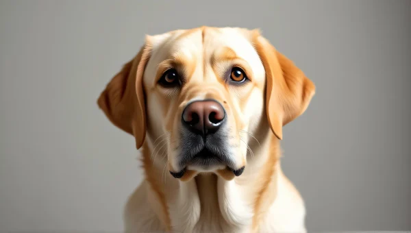 Yellow Labrador Retriever Portrait in Studio Setting