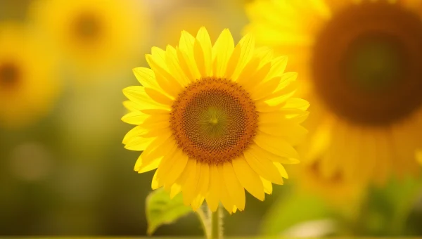 Yellow Sunflower Close-Up Macro Focused Bloom